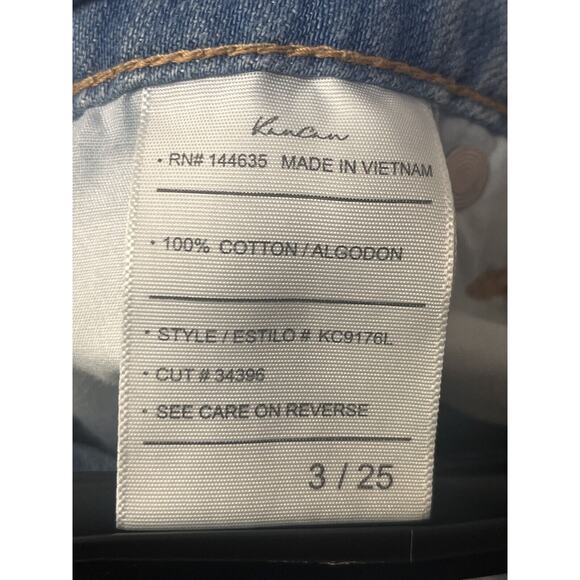 Kancan High Rise Ripped Boyfriend Mom Jeans Womens 3/25‎ Light Blue KC9176L - Picture 5 of 8